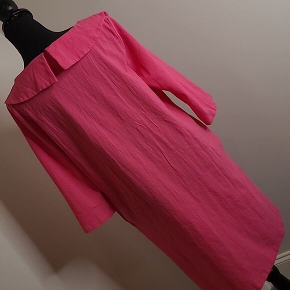 Hot pink midi dress 100% cotton - Picture 4 of 9